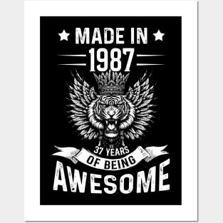 Made In 1987 37 Years Of Being Awesome Birthday Posters and Art